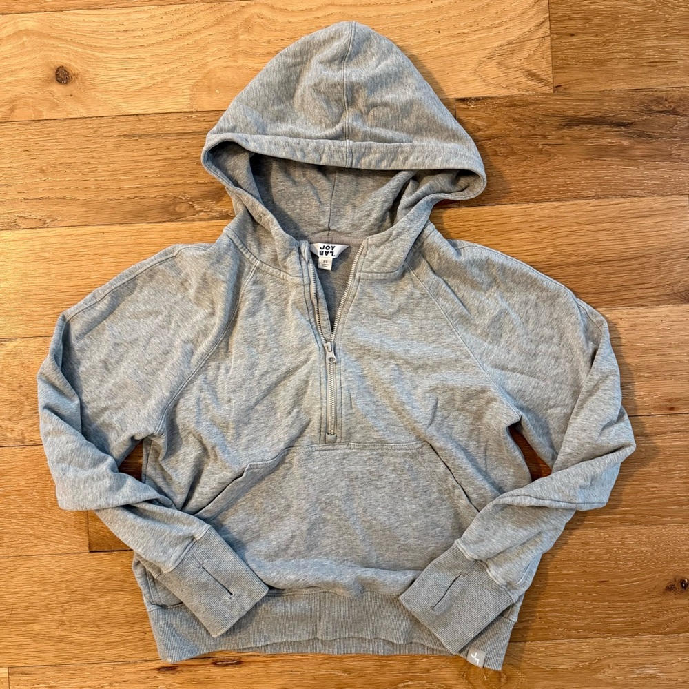 JoyLab Light Gray Quarter Zip Hoodie